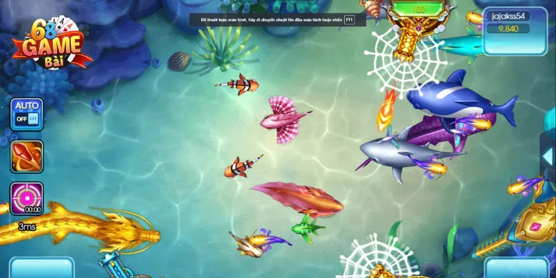Bàn cược đại dương phù hợp cho người mới chơi Bắn cá tài lộc 68 Game Bài