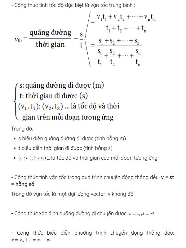 Công thức vật lý 10